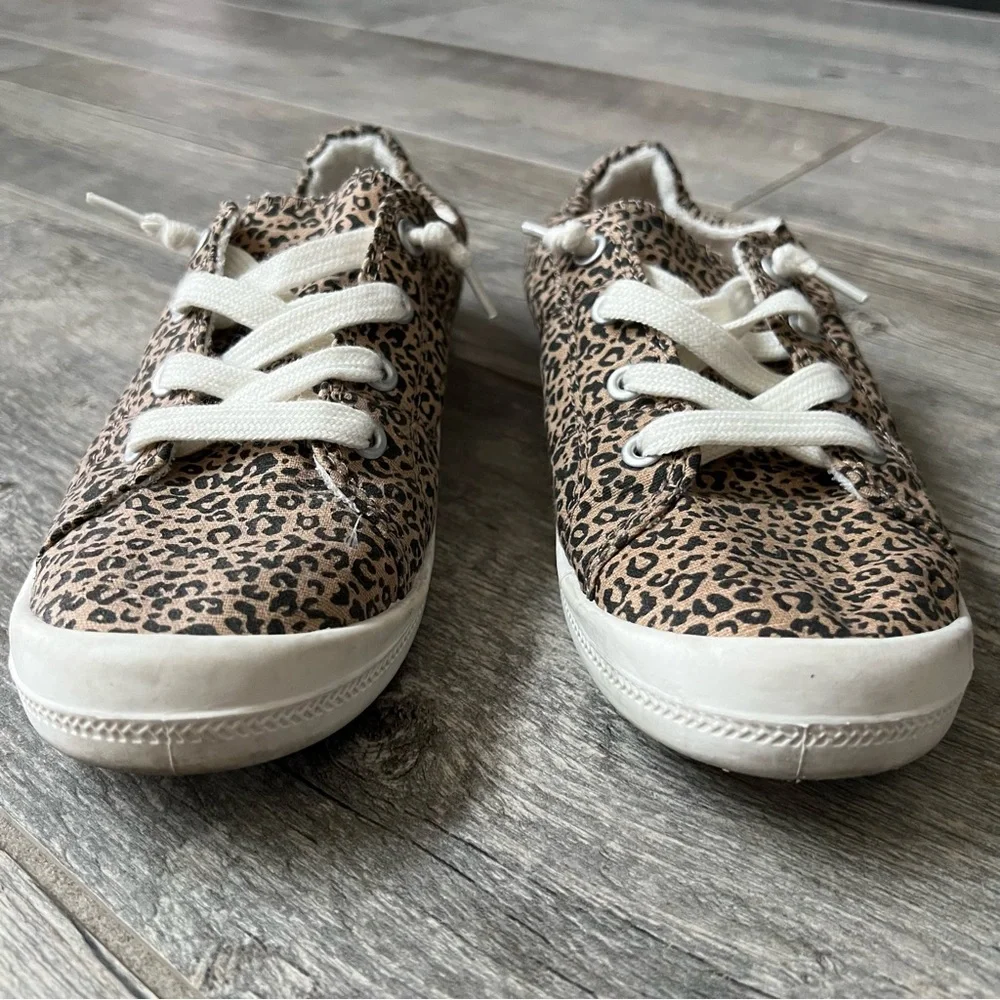 Mad Love Lennie Slip On Canvas Shoes Leopard Print Sneaker - Picture 2 of 8